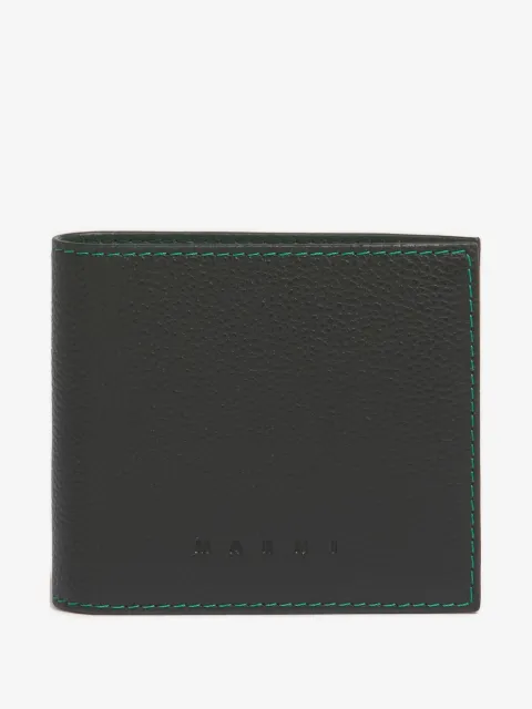 Marni leather bifold wallet with contrast stitching