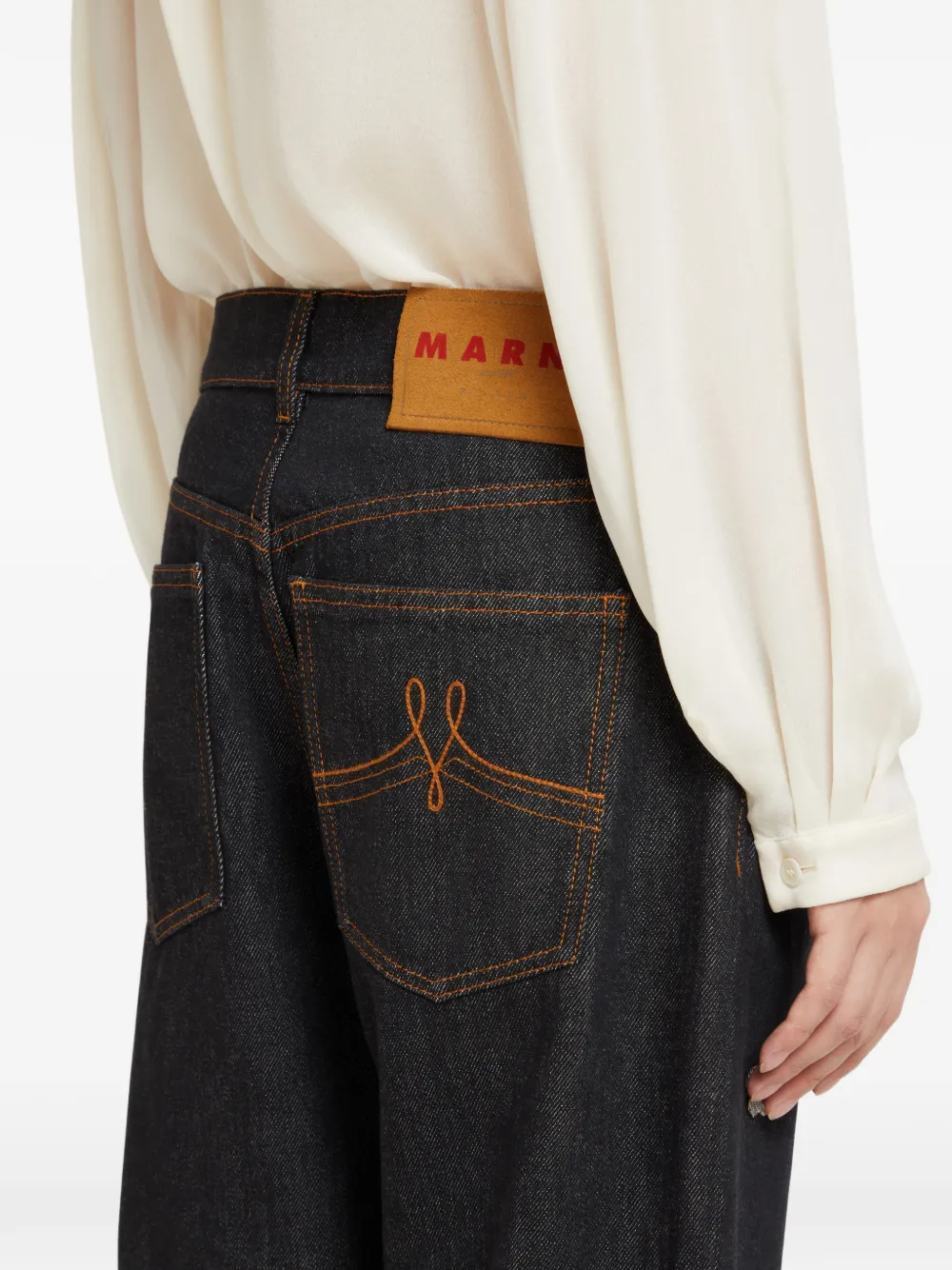 Marni Jeans met daisy applicaties Blauw