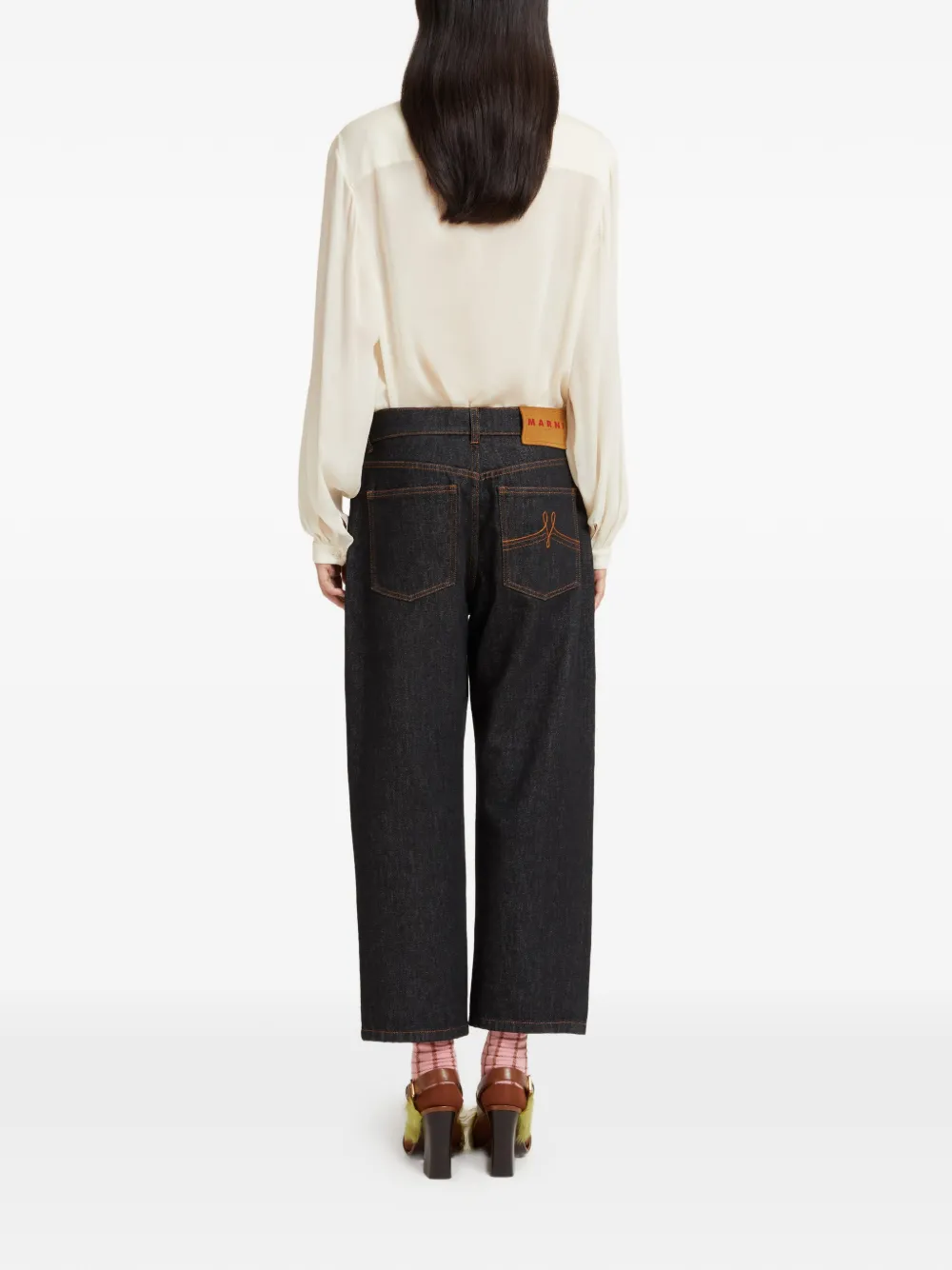 Marni Jeans met daisy applicaties Blauw