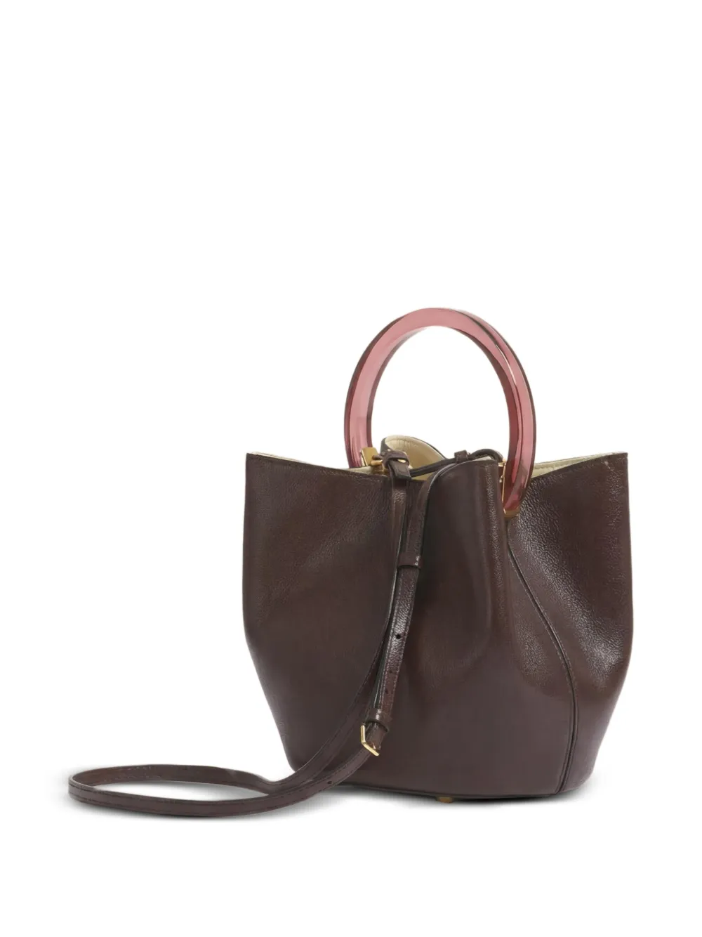 Marni Pannier leren bucket-tas Bruin
