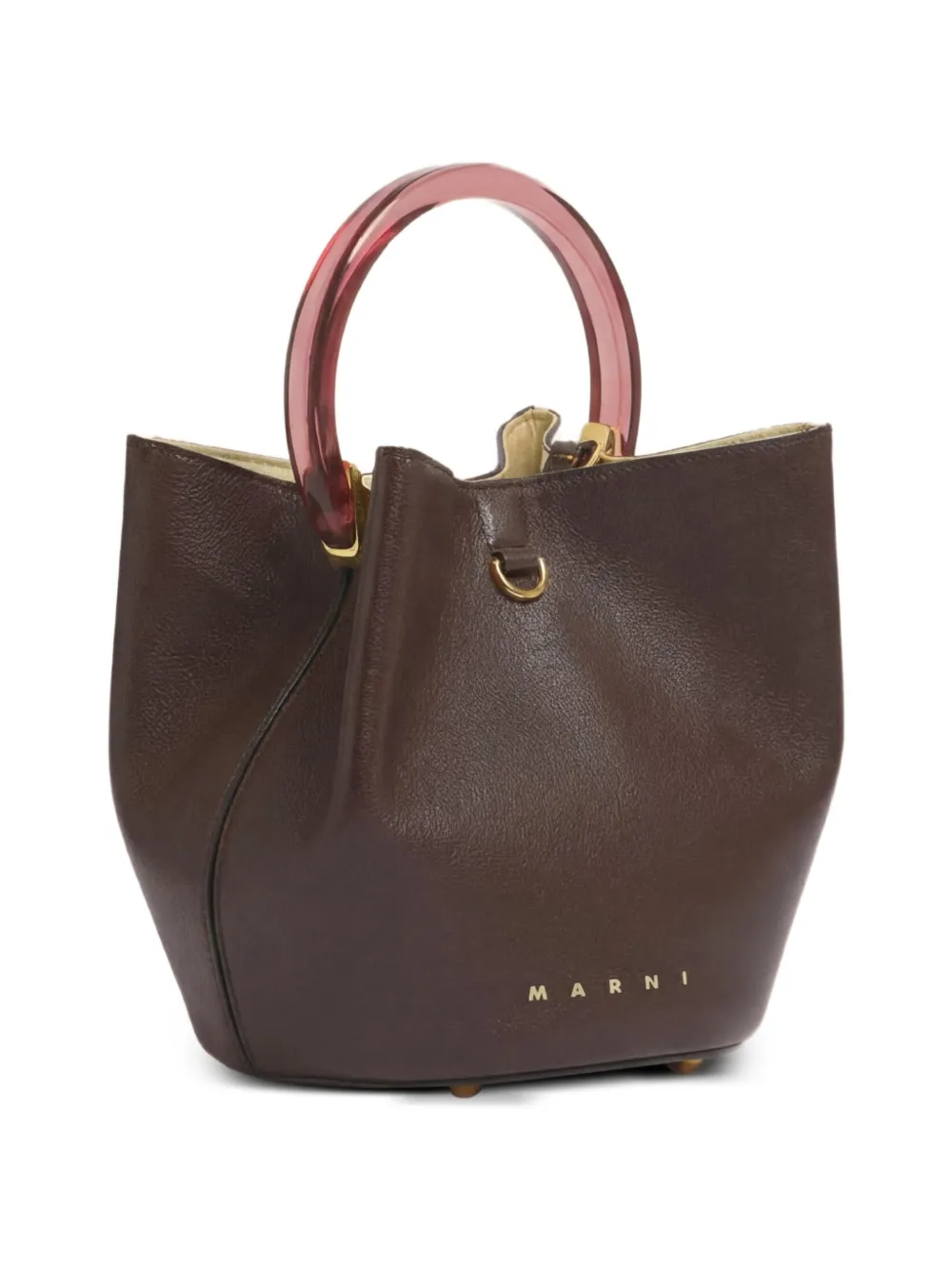 Marni Pannier leren bucket-tas Bruin
