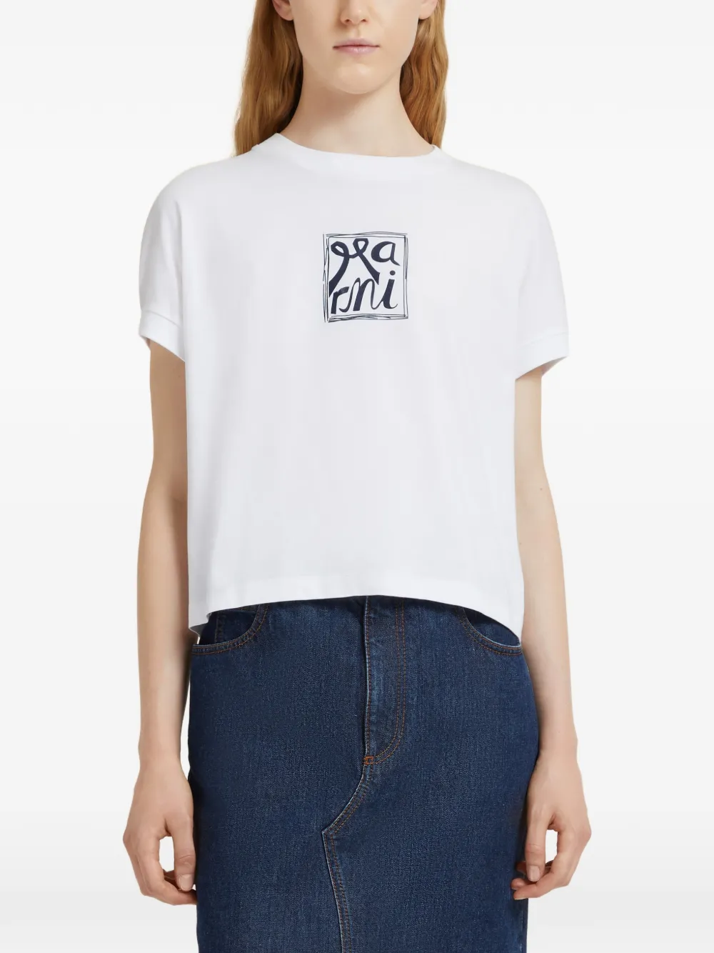 Marni T-shirt met logoprint Wit