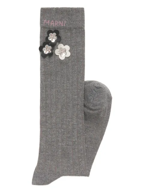 Marni ribbed daisy-detrail socks