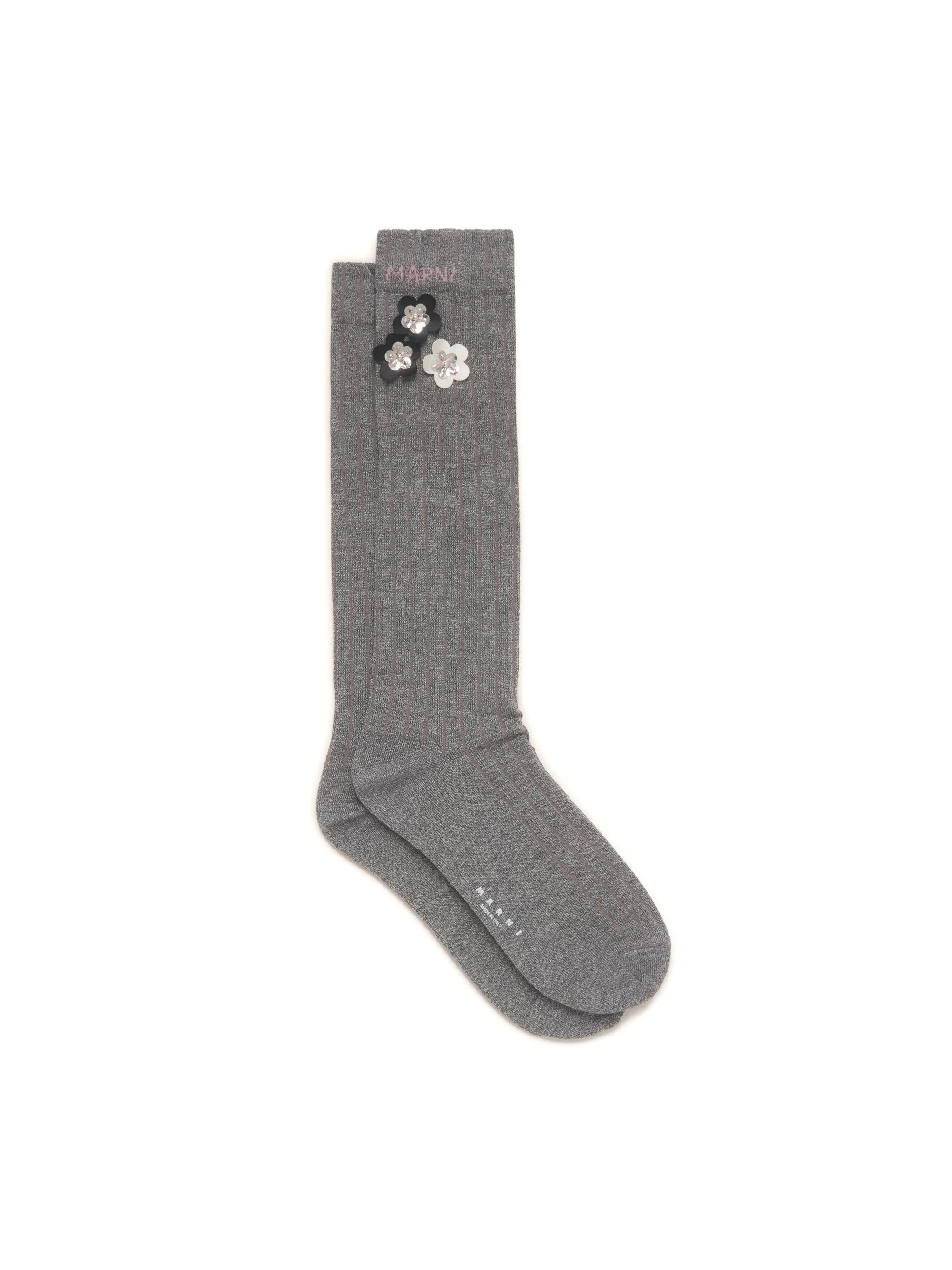Marni ribbed daisy-detrail socks