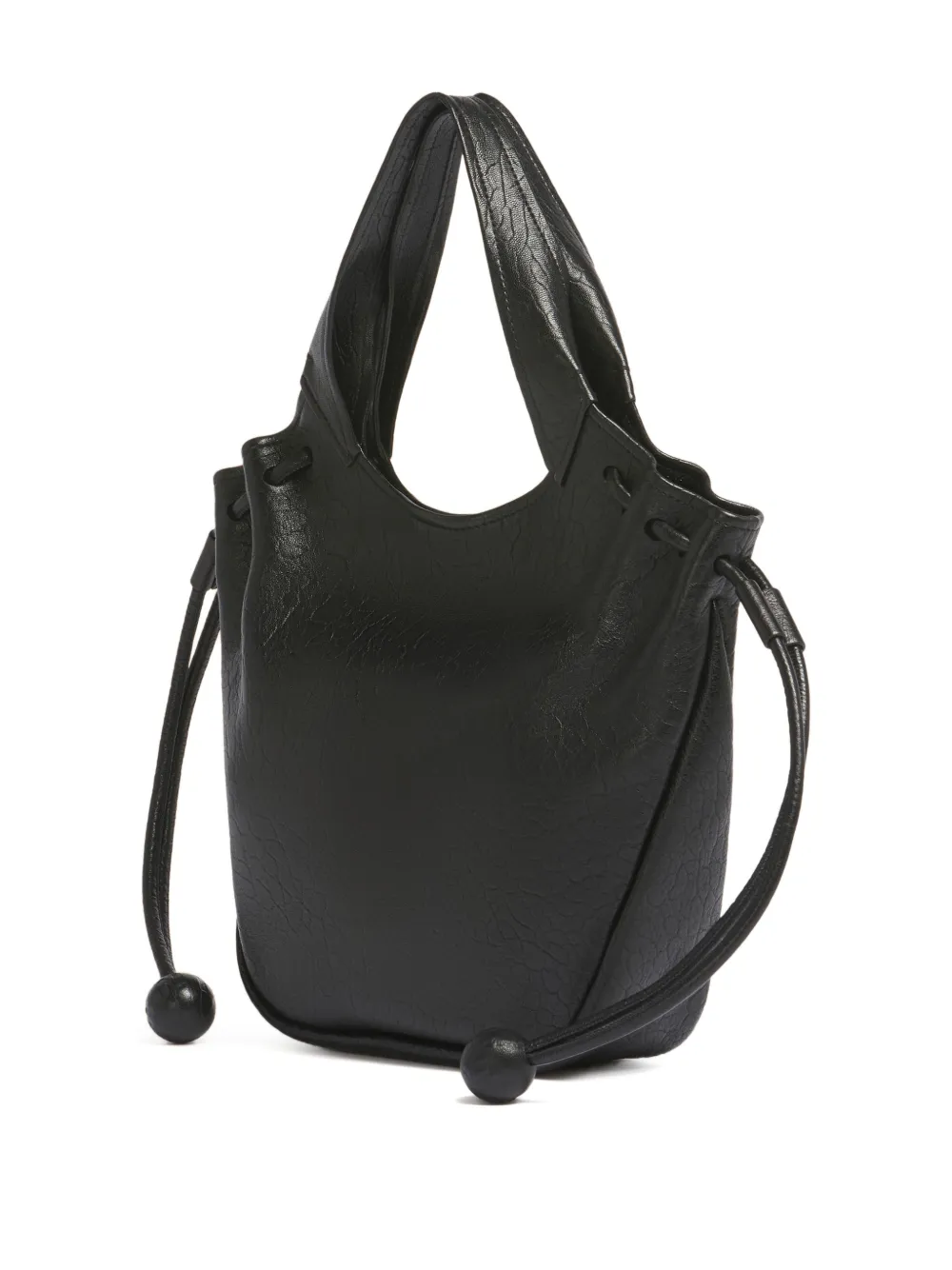 Marni Leren shopper - Zwart
