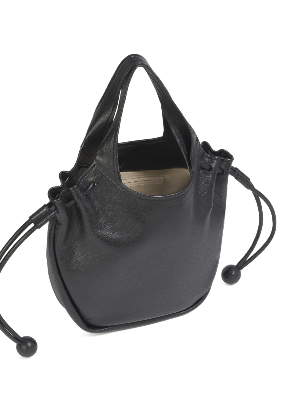 Marni Leren shopper Zwart