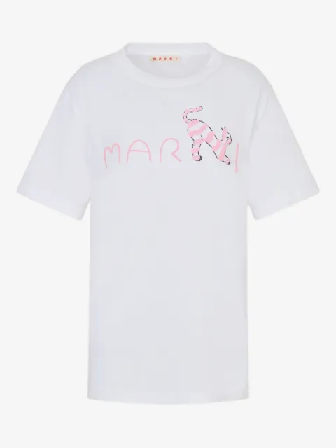 Marni flock-printed logo T-shirt