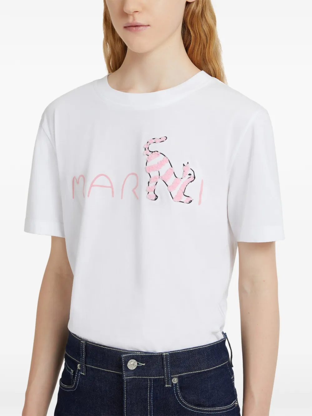 Marni T-shirt met logoprint Wit