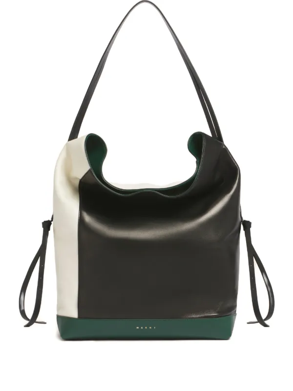 Marni Leather Pod 2.0 Large Shoulder Bag in Black