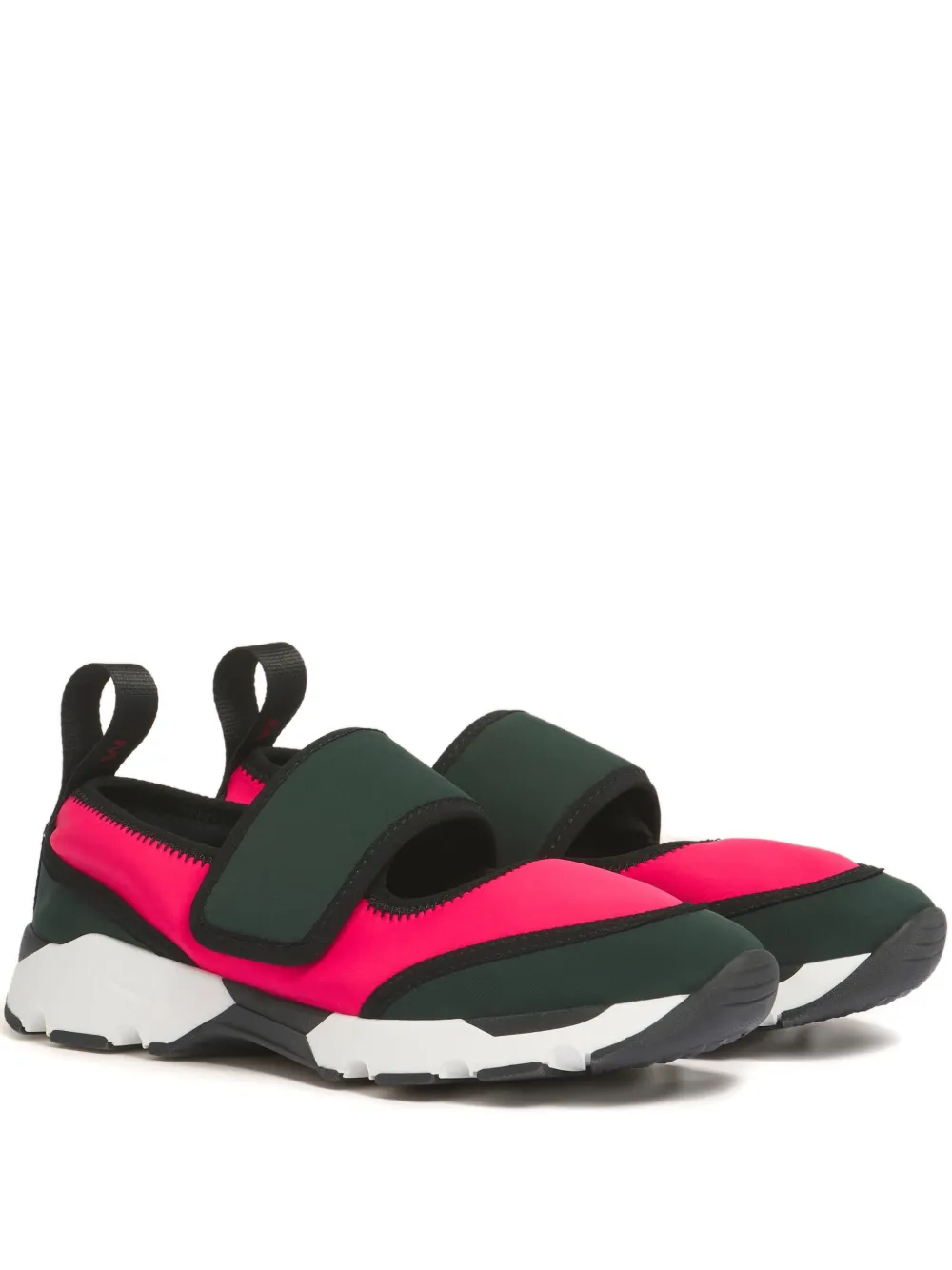 Marni Round-toe Strap Sneakers In Pink