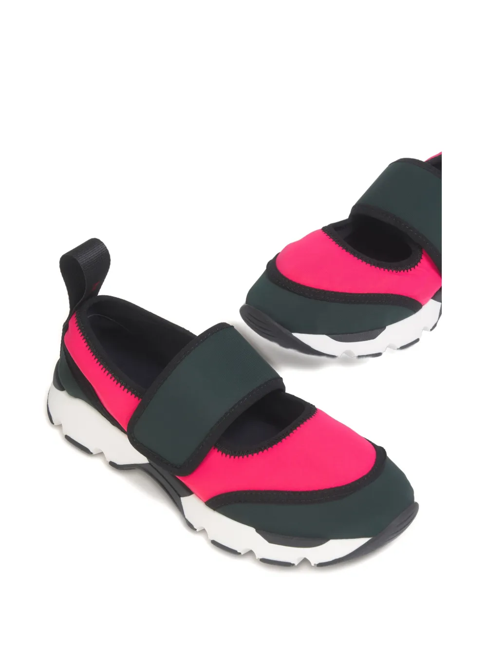 Marni Round-toe Strap Sneakers In Pink