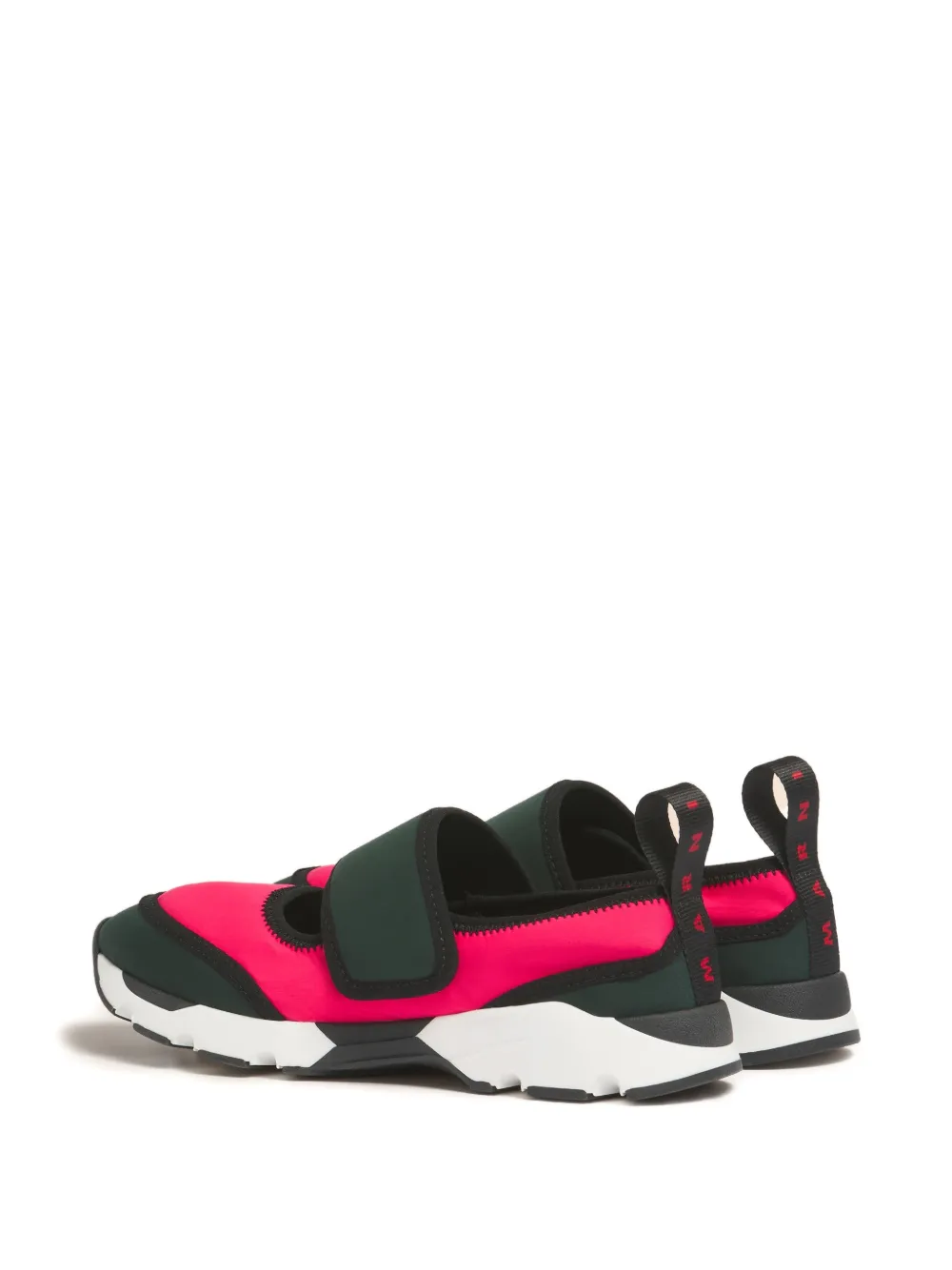 Marni Round-toe Strap Sneakers In Pink