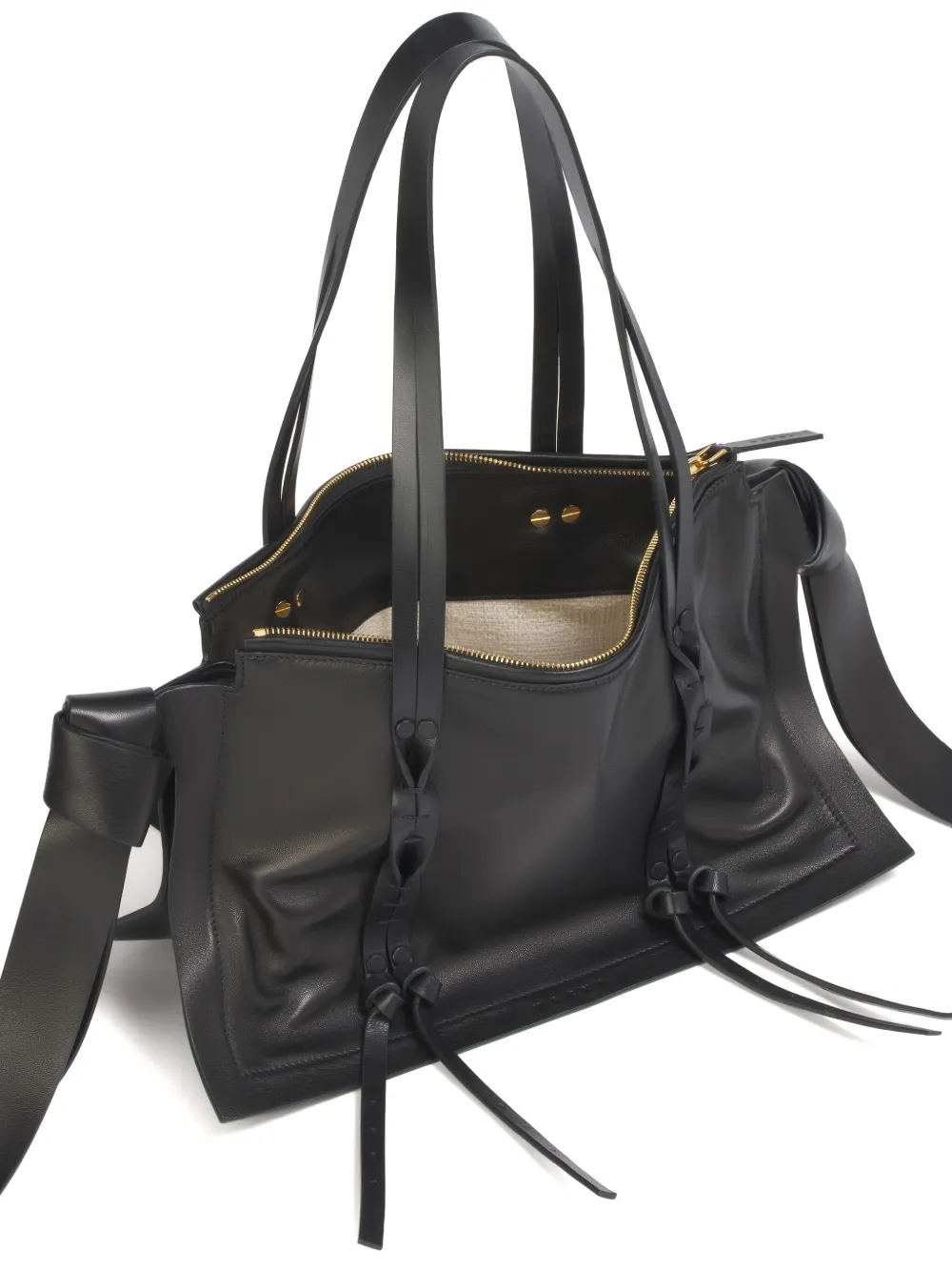 Marni Amulet leren kleine tas Zwart