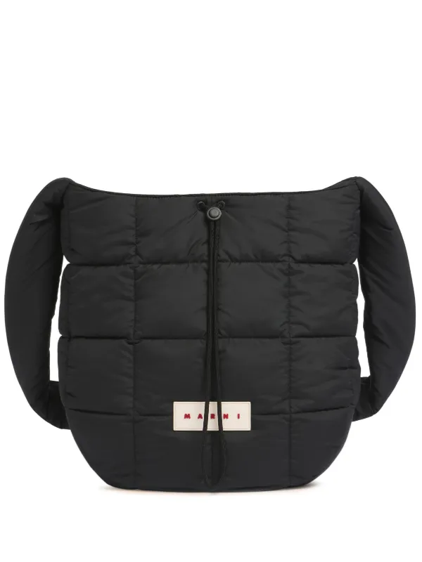 Marni Quilted Shoulder Bag in Black