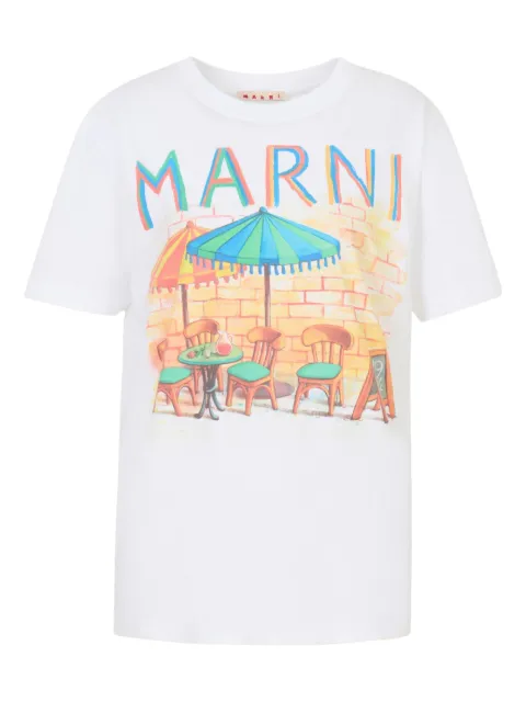 Marni postcard-print short-sleeve T-shirt
