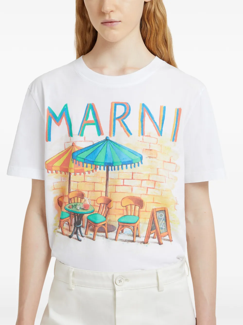 Marni T-shirt met korte mouwen en print Wit