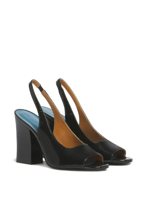 MARNI レザー スリングバック サンダル Marni スリングバック サンダル | ブラック | FARFETCH JP