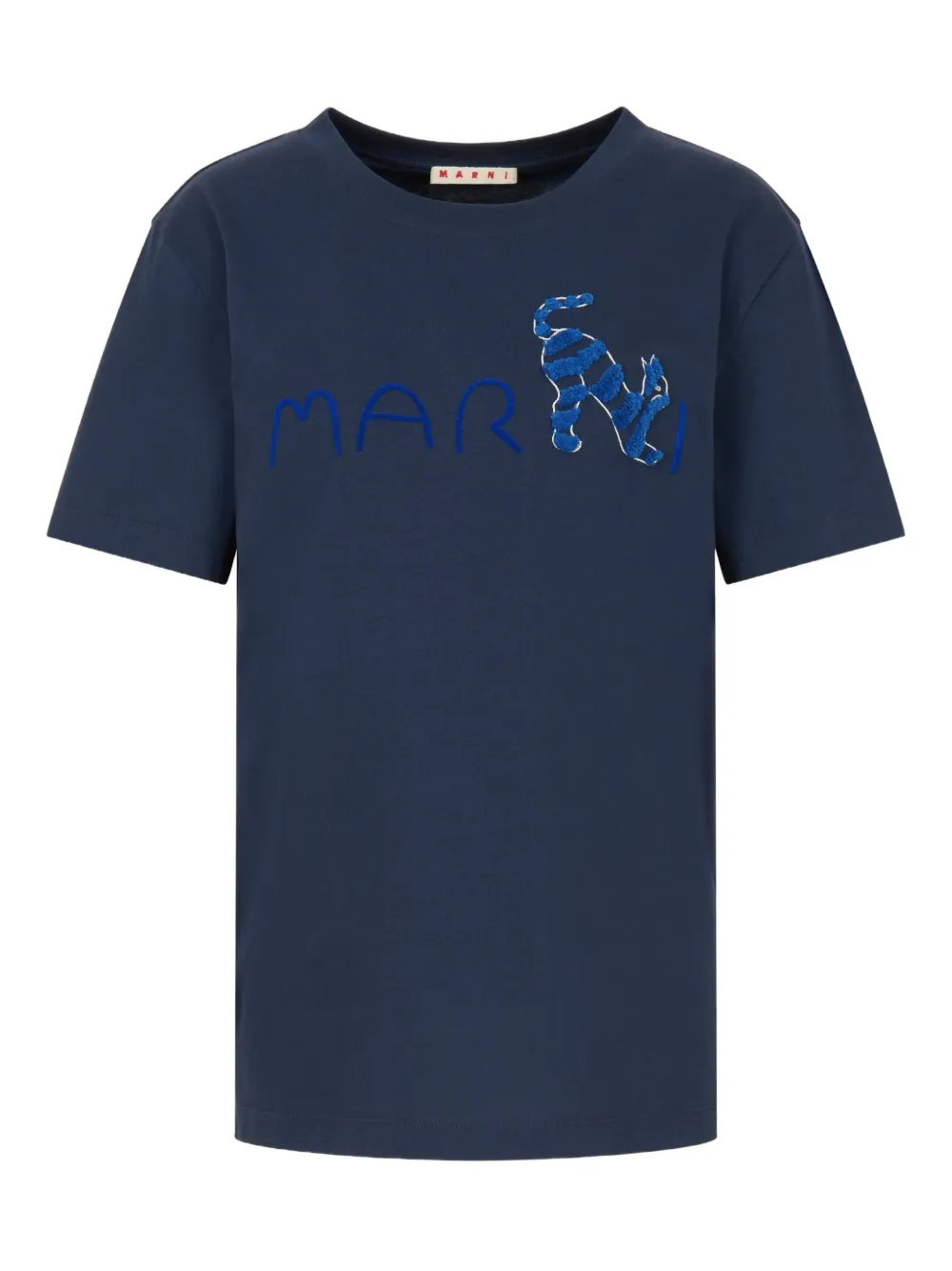 Marni T-shirt con stampa e logo - Blu
