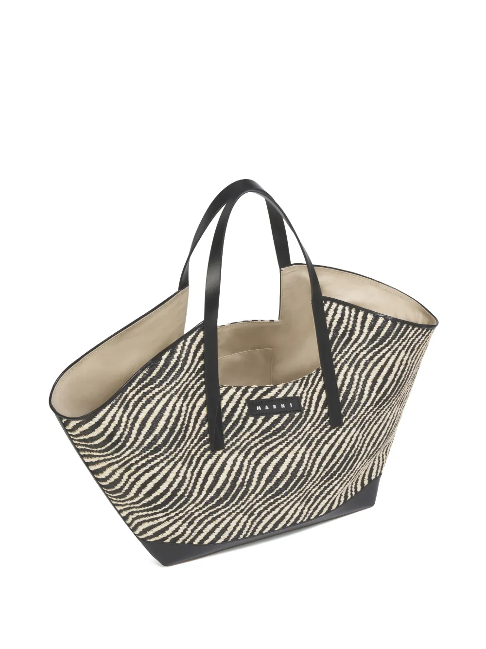 Marni Schoudertas met raffia-effect Zwart