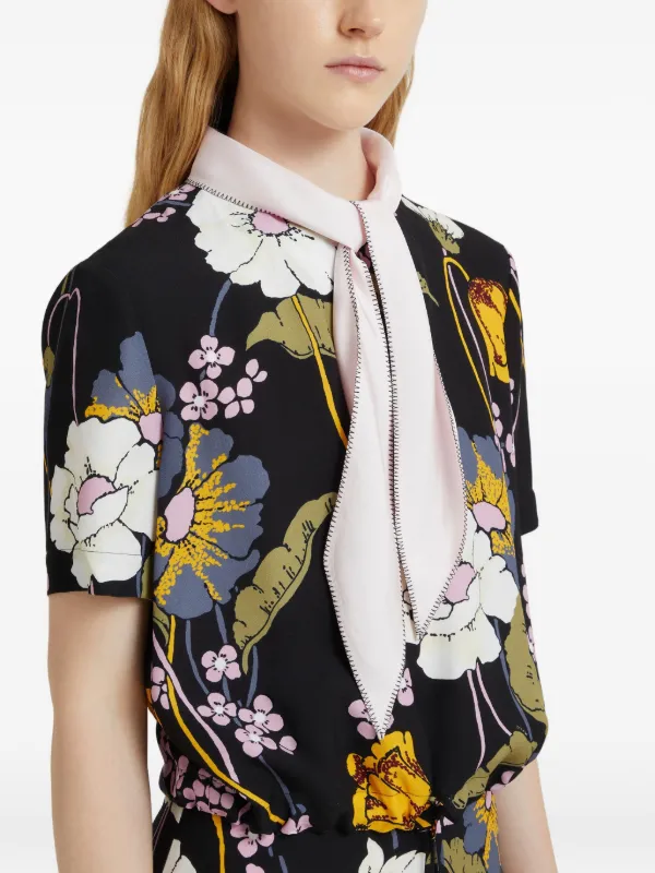 marni ブラウス Marni フローラル ブラウス | ブラック | FARFETCH JP
