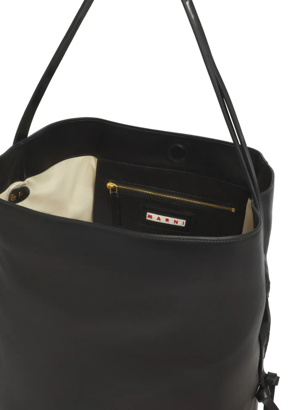 Marni Pod 2.0 grote leren schoudertas Zwart