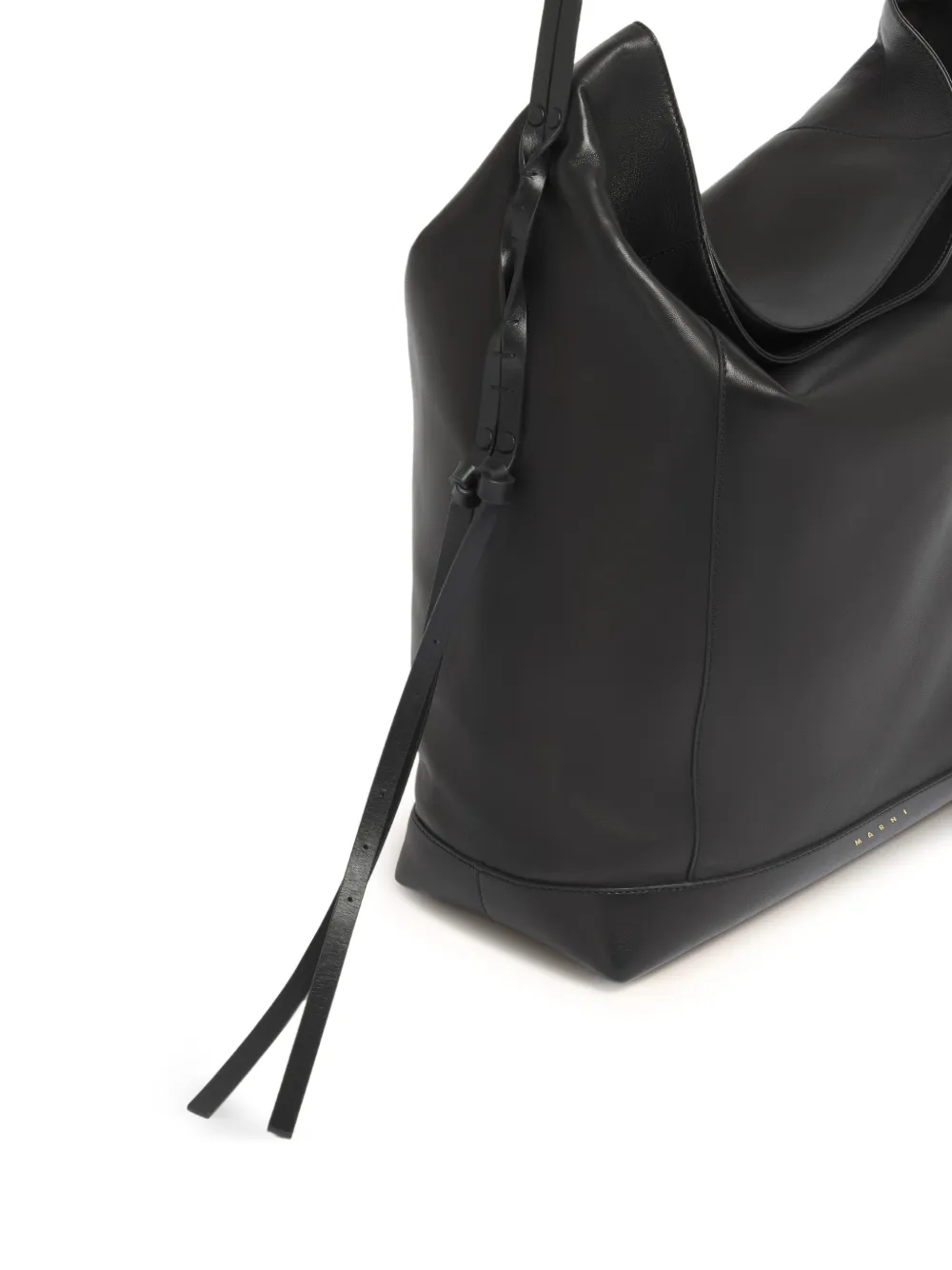 Marni Pod 2.0 grote leren schoudertas Zwart