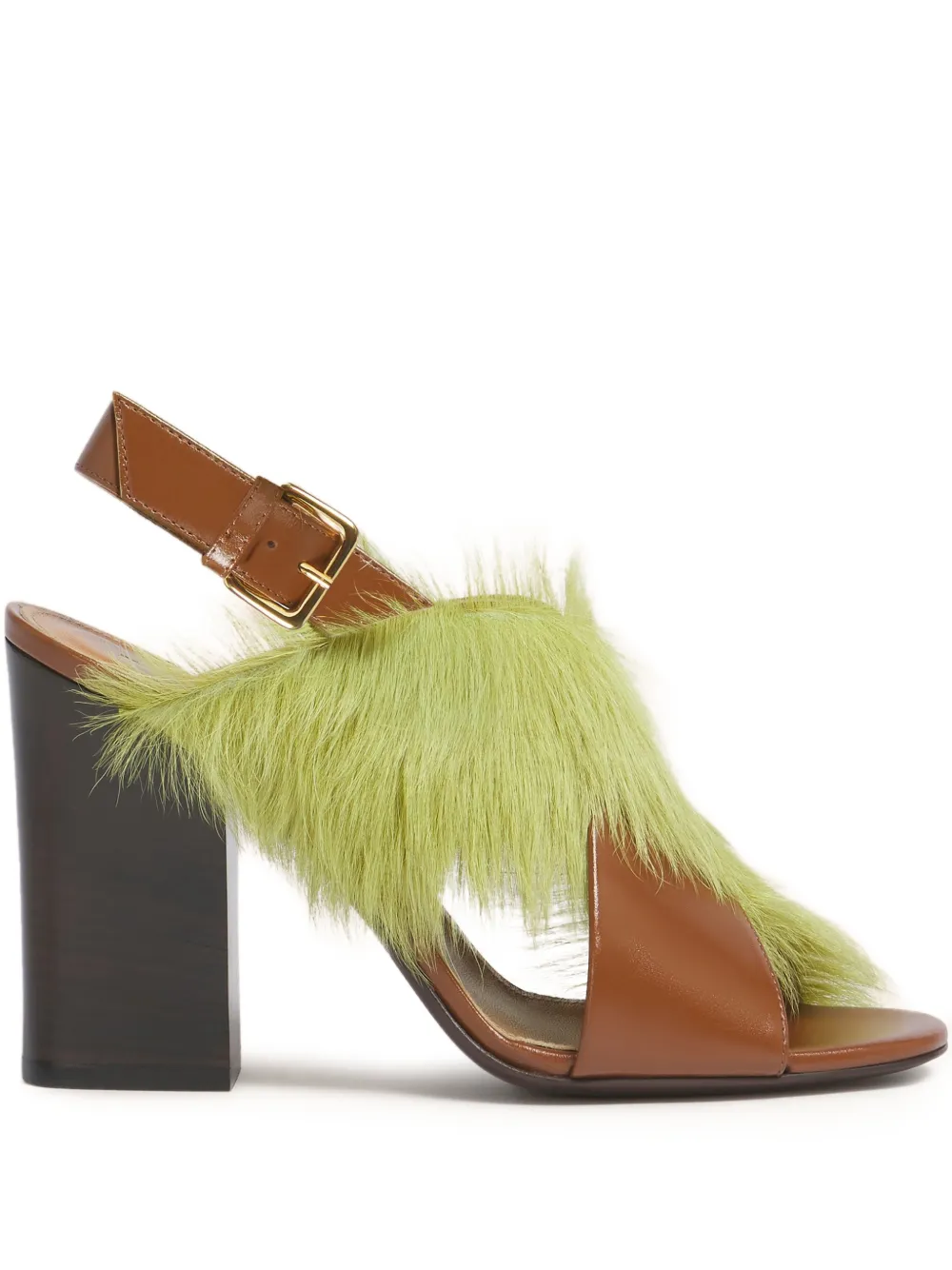 Marni criss-cross fur sandals | Brown | Image 1