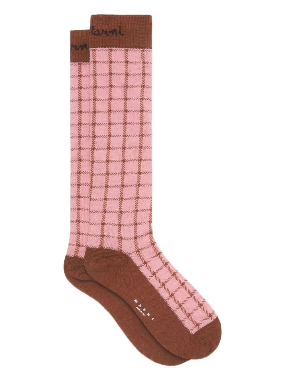 Marni jacquard checked-pattern socks | Pink | Image 1