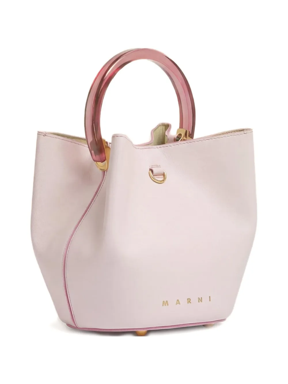 Marni small Pannier ring-detail bucket bag - Bianco