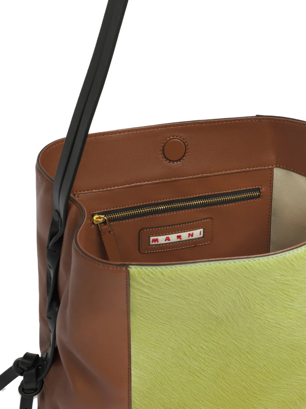 Marni Pod 2.0 kleine schoudertas met contrast Bruin