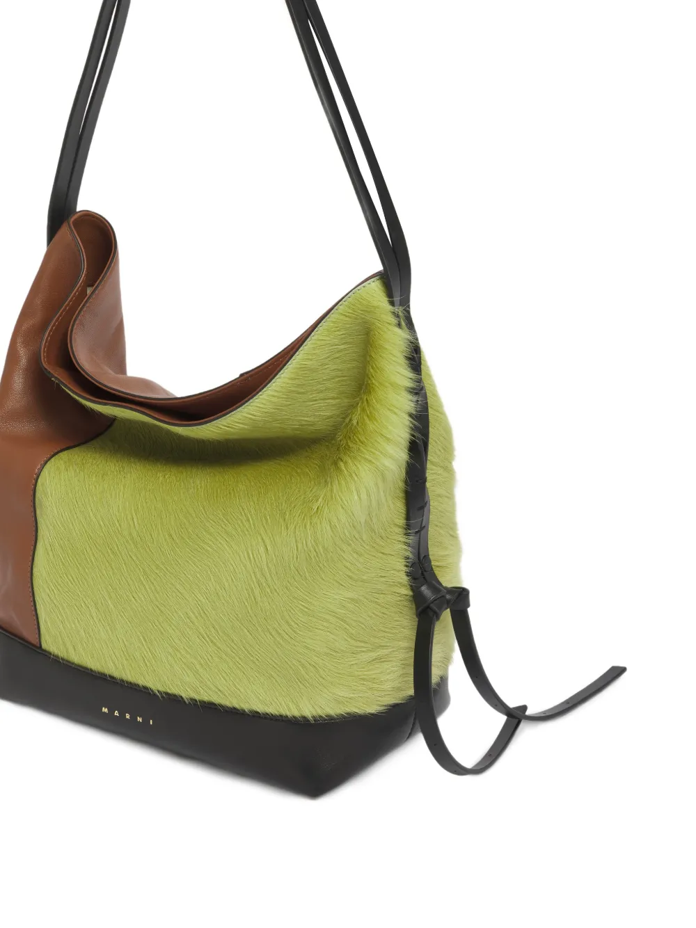 Marni Pod 2.0 kleine schoudertas met contrast Bruin