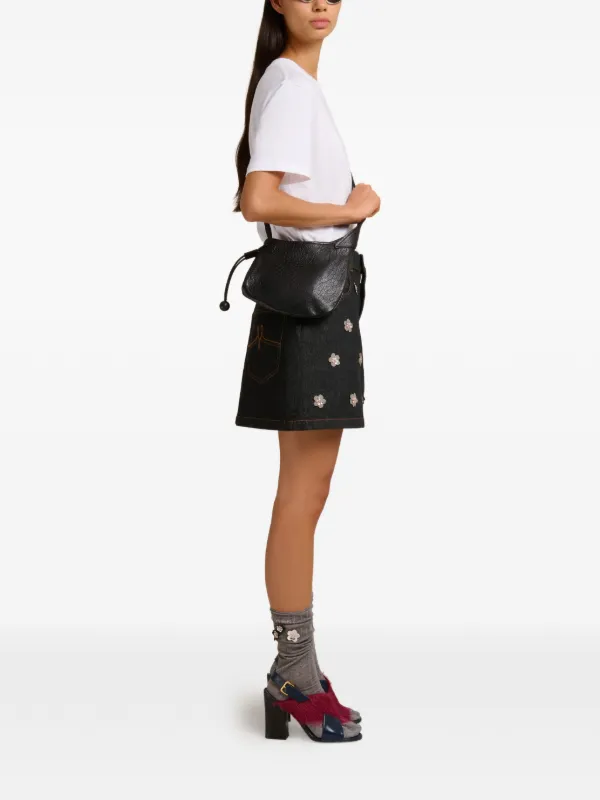 MARNI レザーショルダーバッグ Marni レザー ショルダーバッグ | ブラック | FARFETCH JP