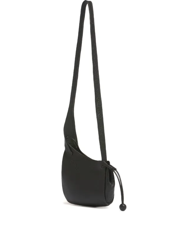 MARNI ブラック/グレー レザーショルダーバッグ 6108北 Marni レザー ショルダーバッグ | ブラック | FARFETCH JP