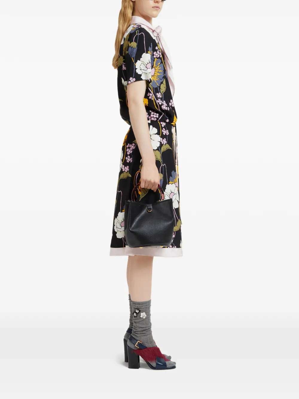  Marni Ring-handle Tote Bag - Black 