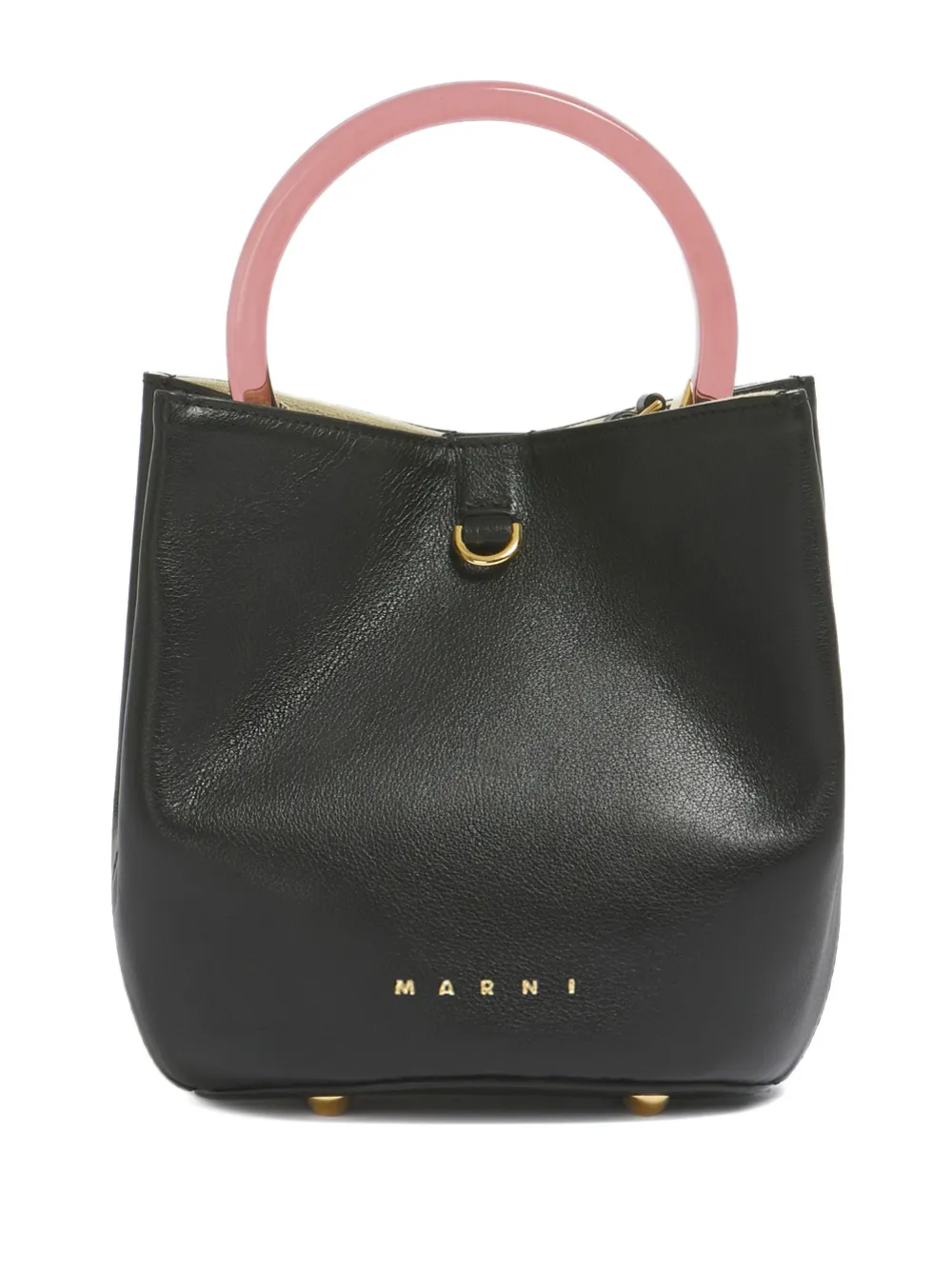 Marni Borsa tote con manico ad anello - Nero