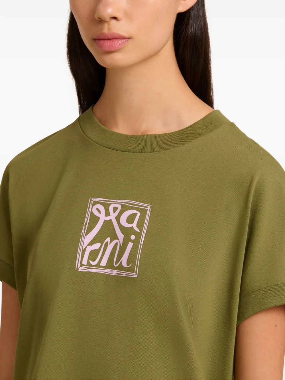 Marni T-shirt met logoprint Groen