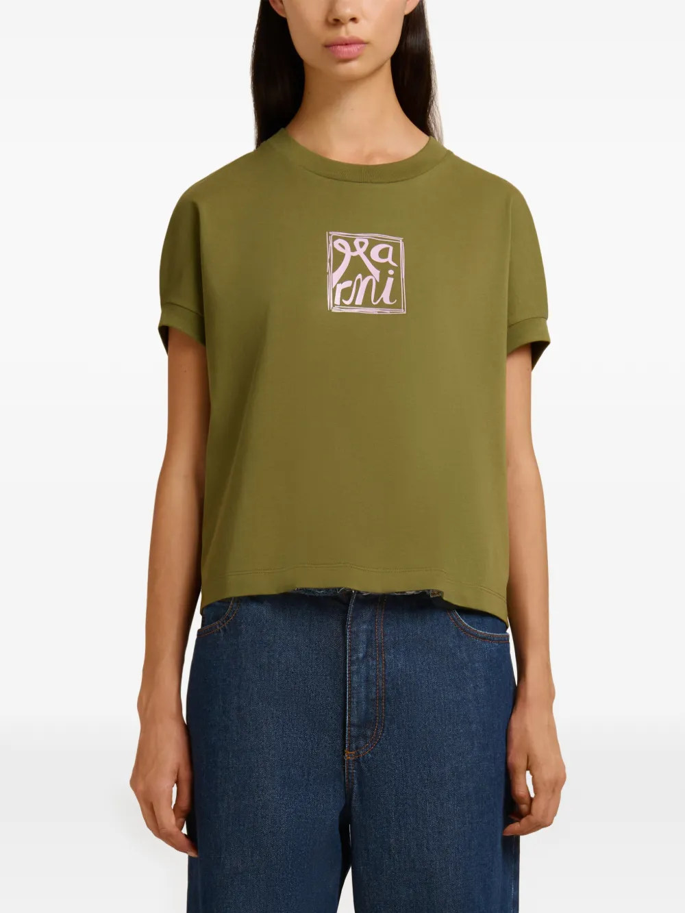 Marni T-shirt met logoprint Groen