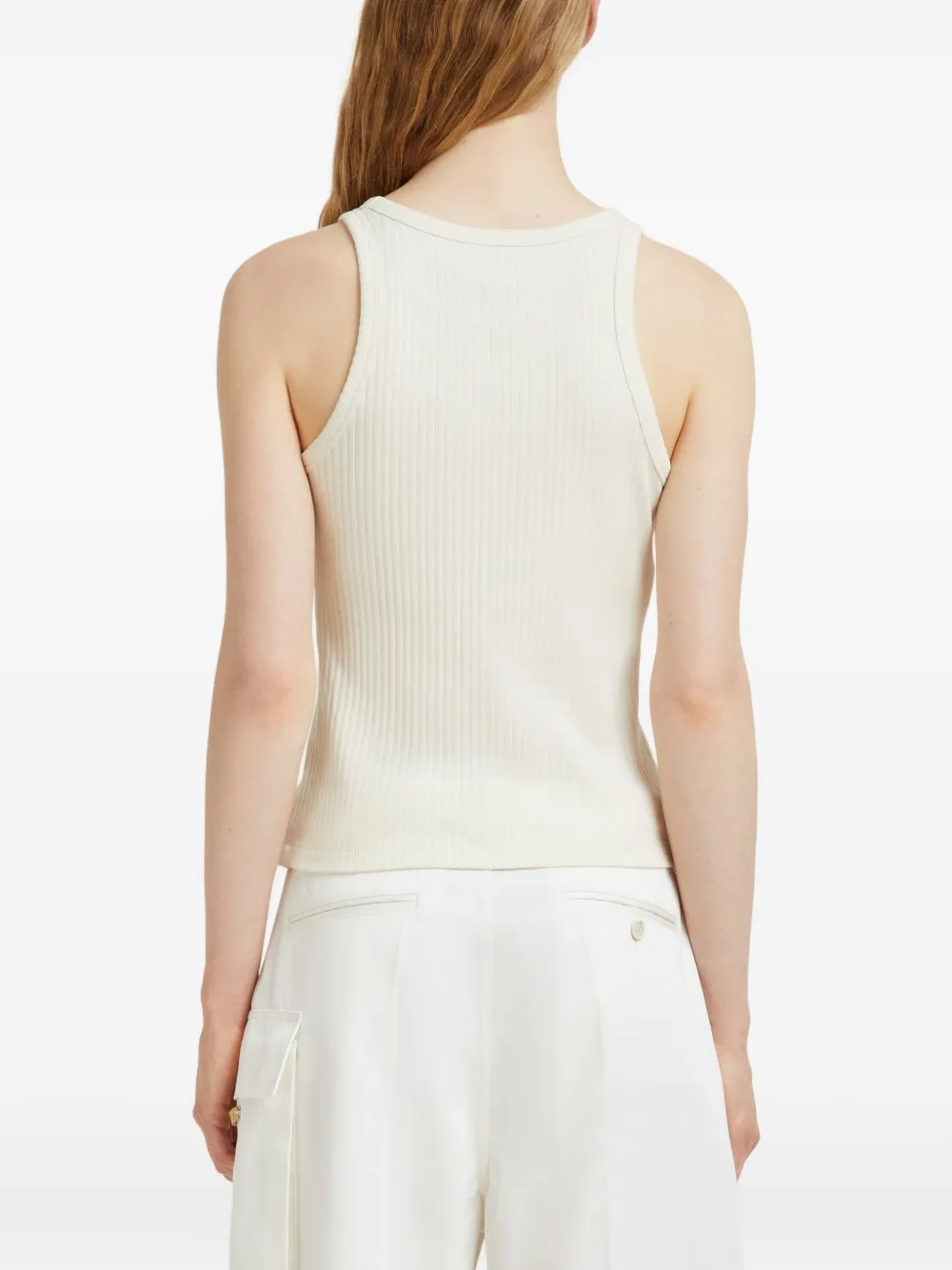 Ribbed Embroidered Tank Top