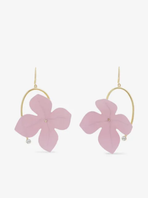 Marni poplin flower hook earrings