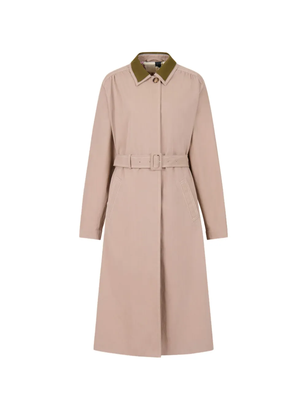 Marni Trenchcoact met contrasterende kraag en ceintuur Beige