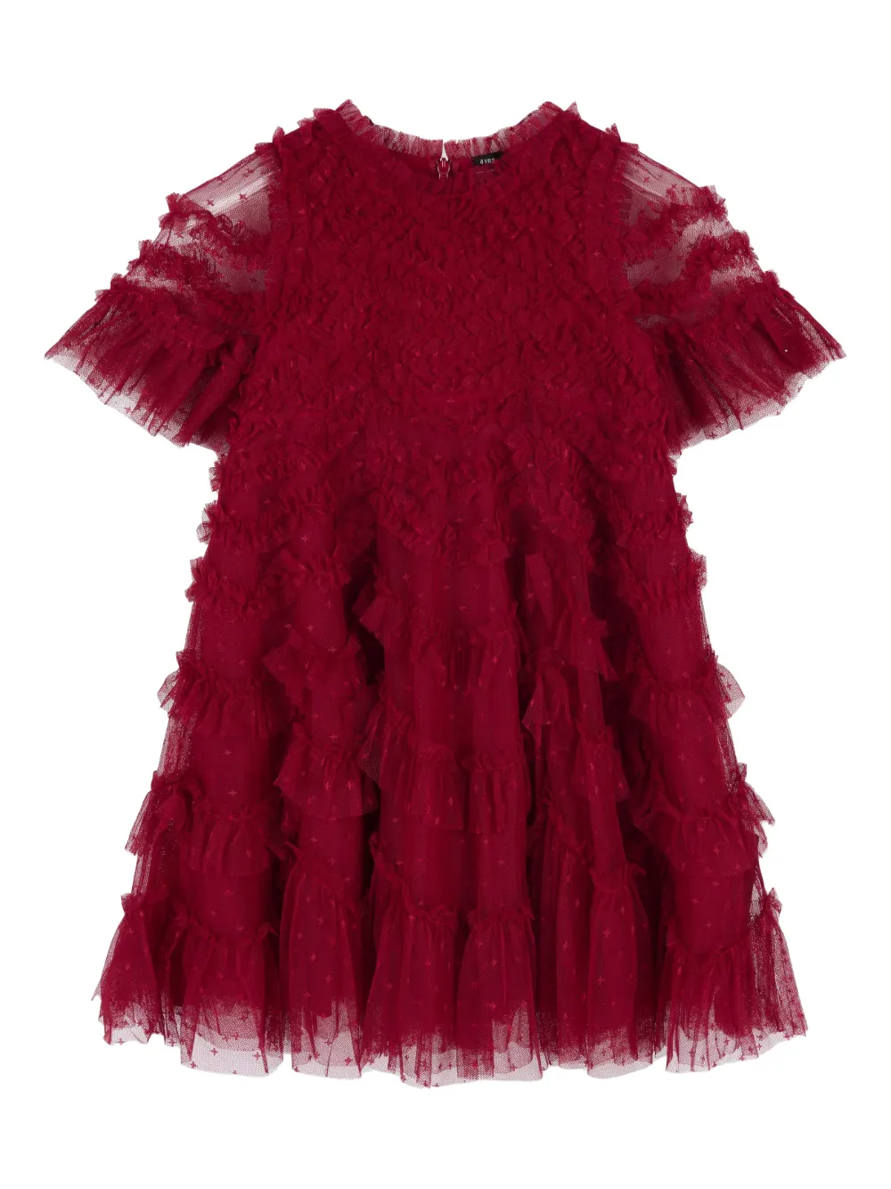 NEEDLE & THREAD KIDS ruffled dotted dress - Rosso