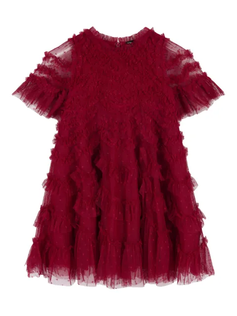 NEEDLE & THREAD KIDS ruffled dotted dress