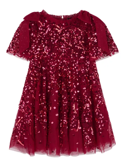 NEEDLE & THREAD KIDS sequin bow dress