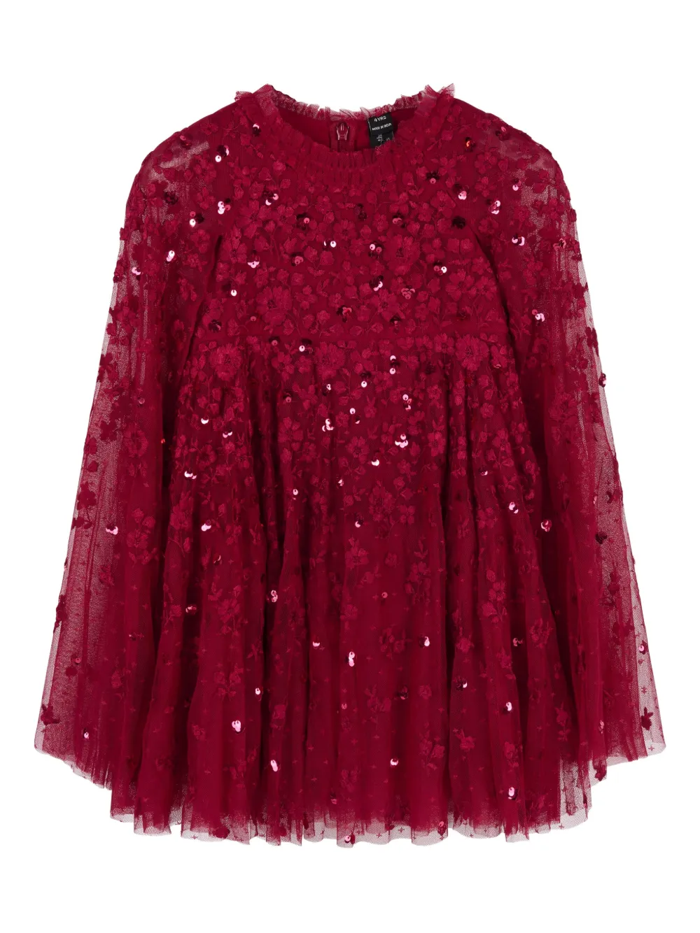 NEEDLE & THREAD KIDS Heart Lattice dress - Rosso