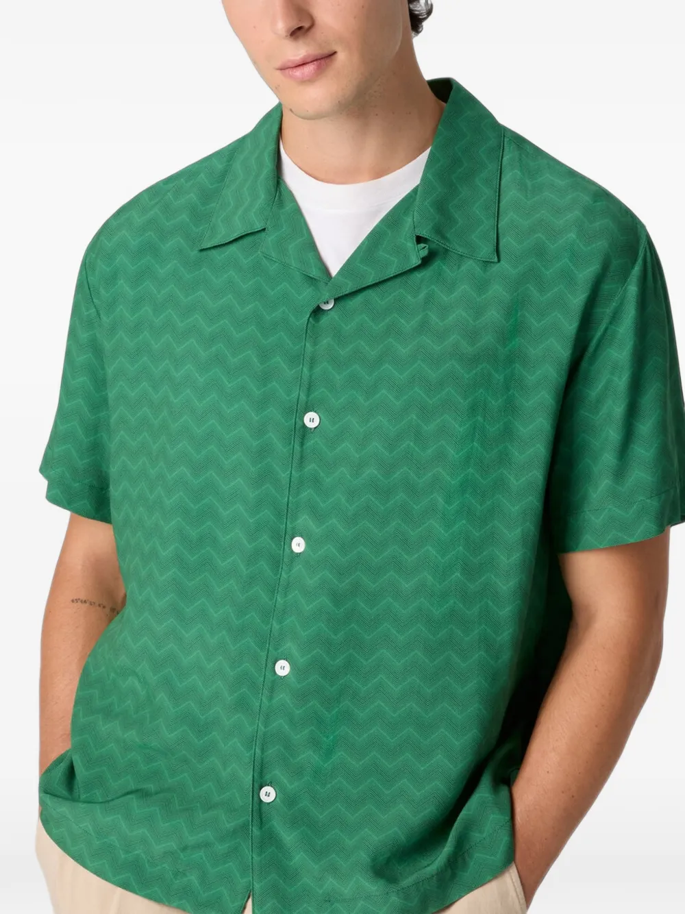 Missoni Overhemd met zigzag patroon Groen