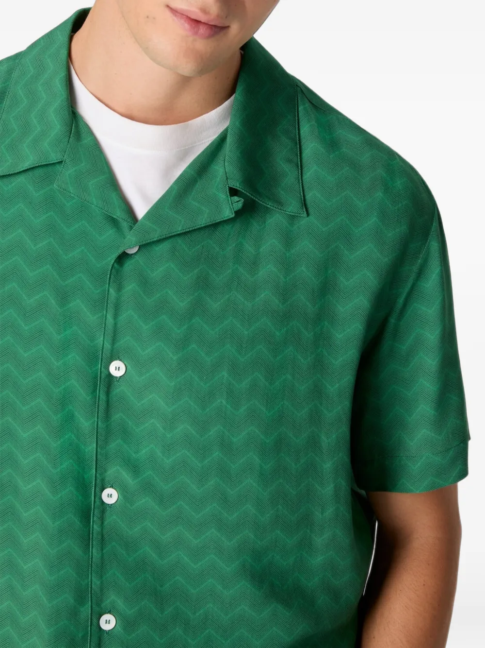 Missoni Overhemd met zigzag patroon Groen