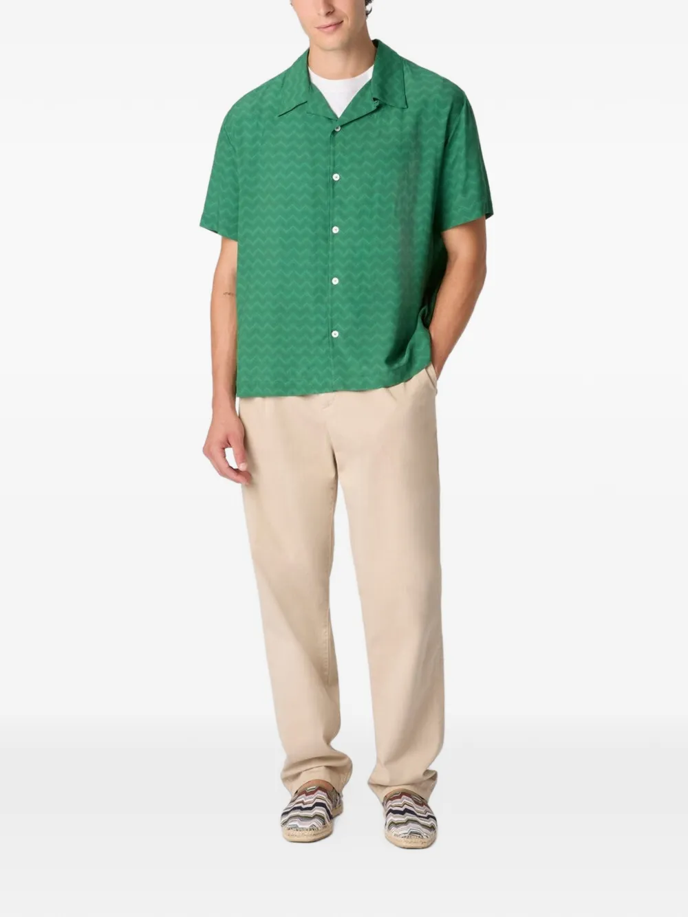 Missoni Overhemd met zigzag patroon Groen