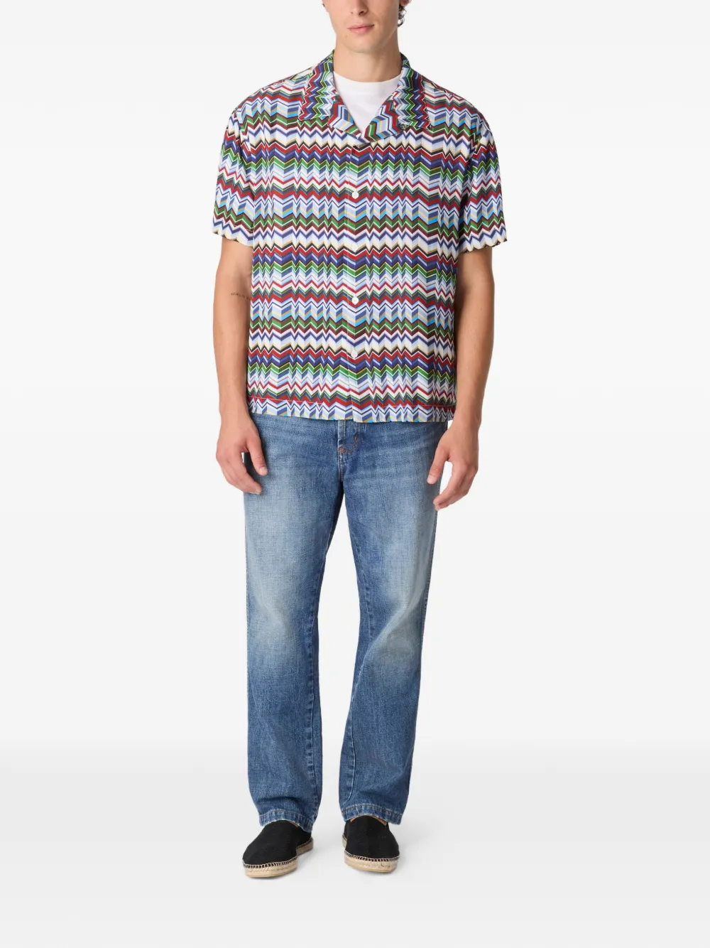  Missoni Zig-zag Button-down Shirt - White 