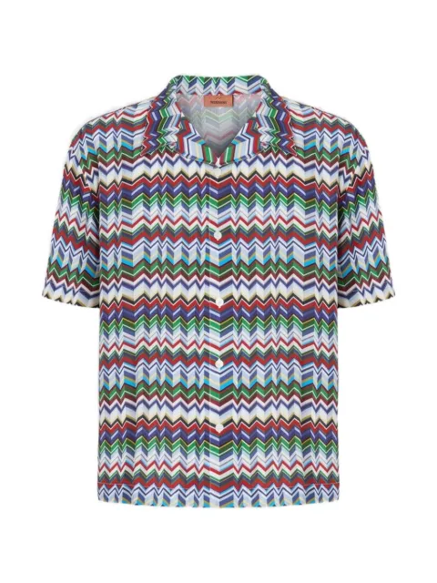 Missoni bowling shirt with irregular zigzag print