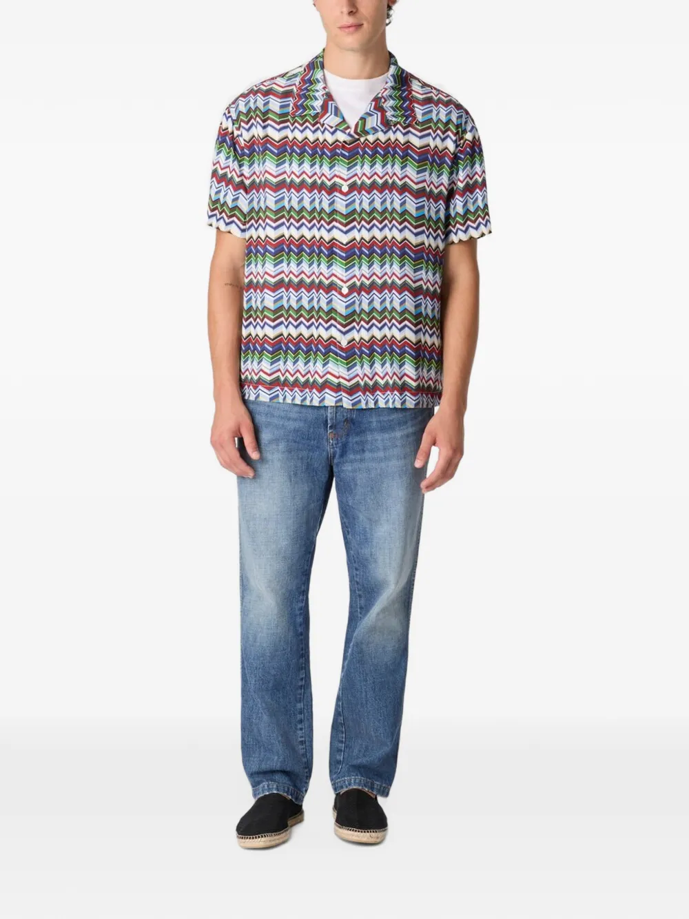 Missoni Button-down overhemd met zigzagpatroon Wit